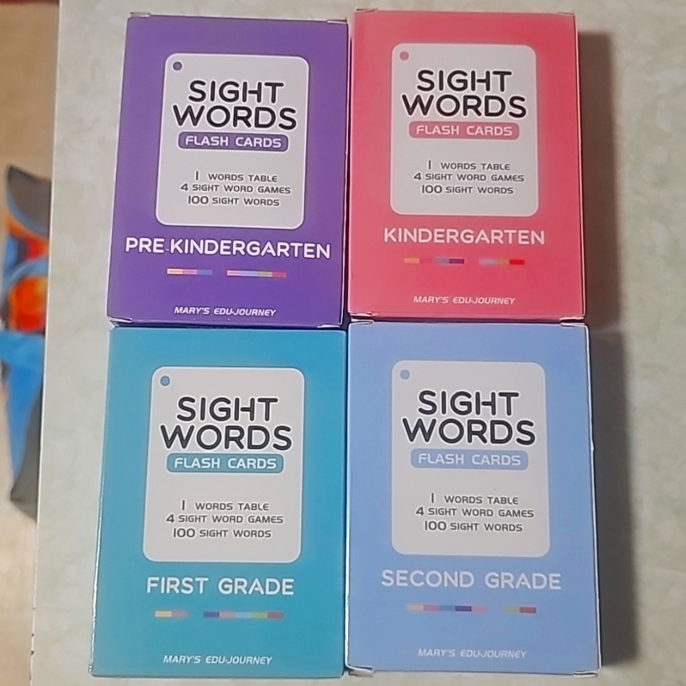 Four boxes of Flash Card's site words! Pre-Kindergarten/Kindergarten/First Grade
